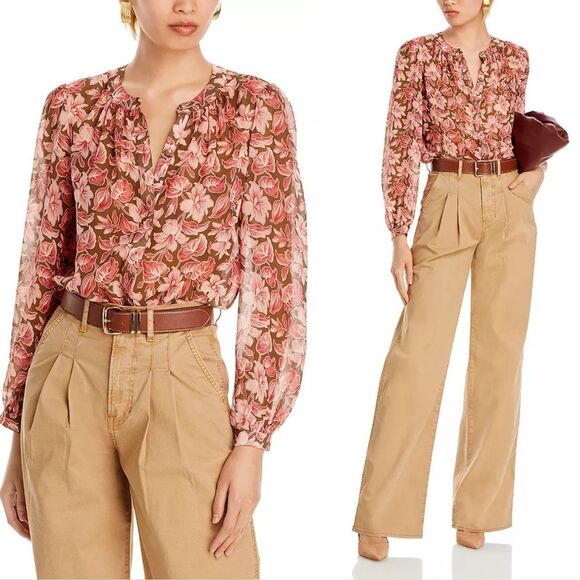 VERONICA BEARD Ashlynn Floral Print Silk Shirt - Picture 4 of 12